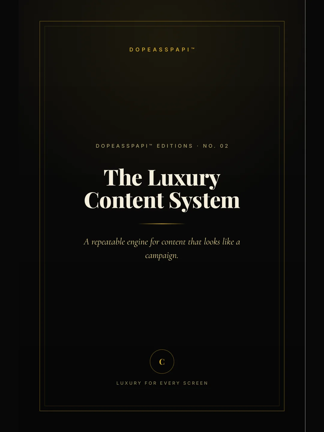 The Luxury Content System — cover