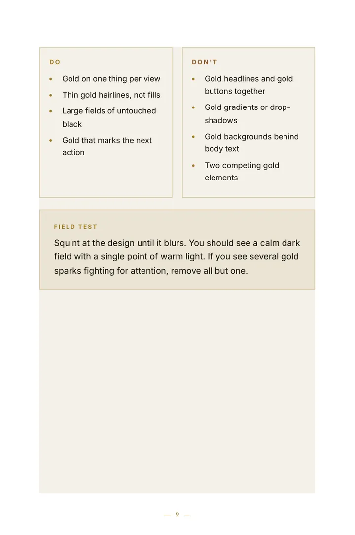 The Black & Gold Guide — sample page 3