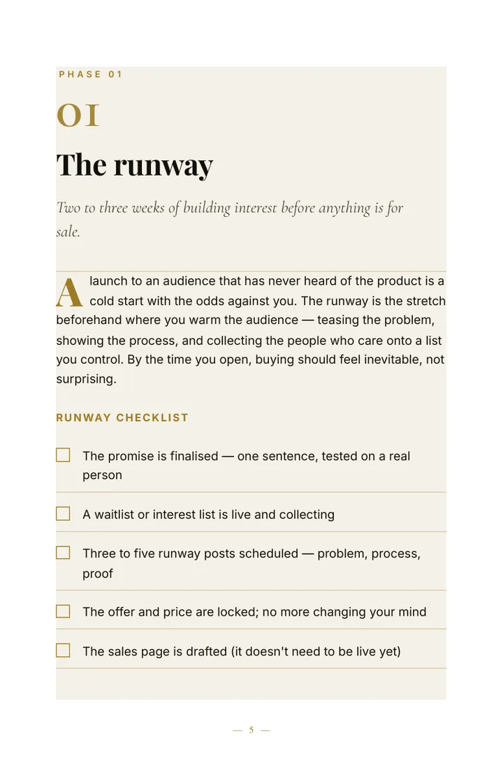 The Launch Checklist — sample page 2