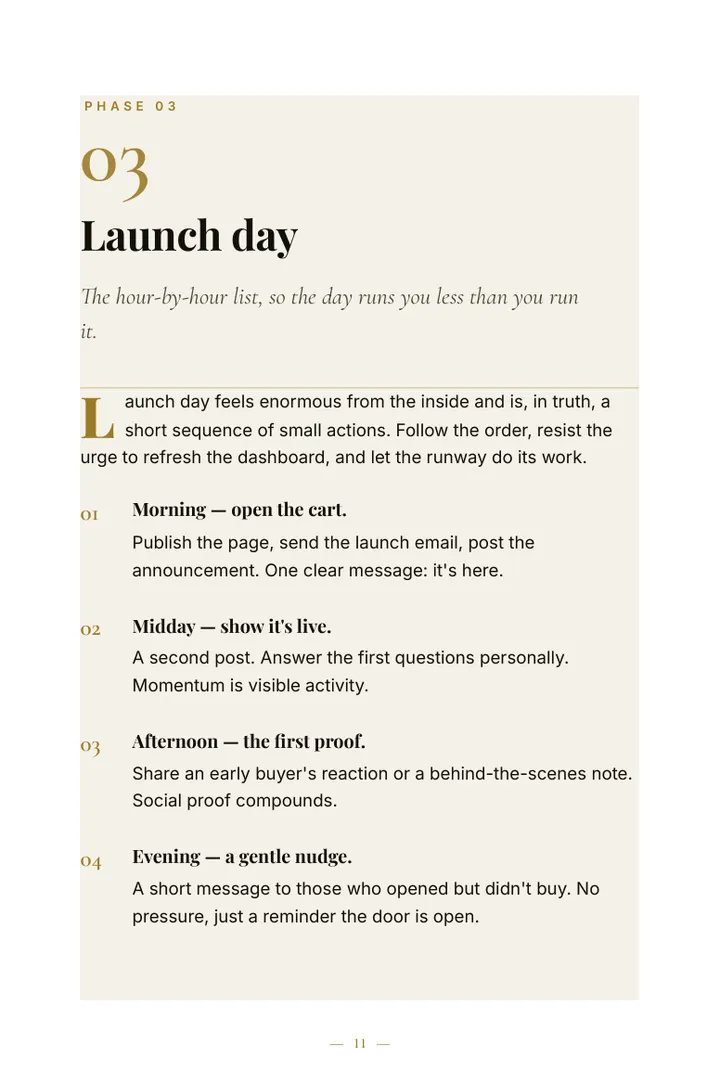 The Launch Checklist — sample page 3
