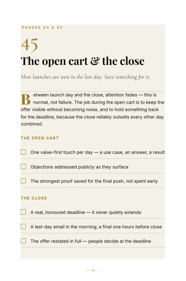 The Launch Checklist — sample page 4