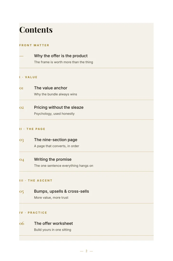 The Offer Architecture — sample page 1