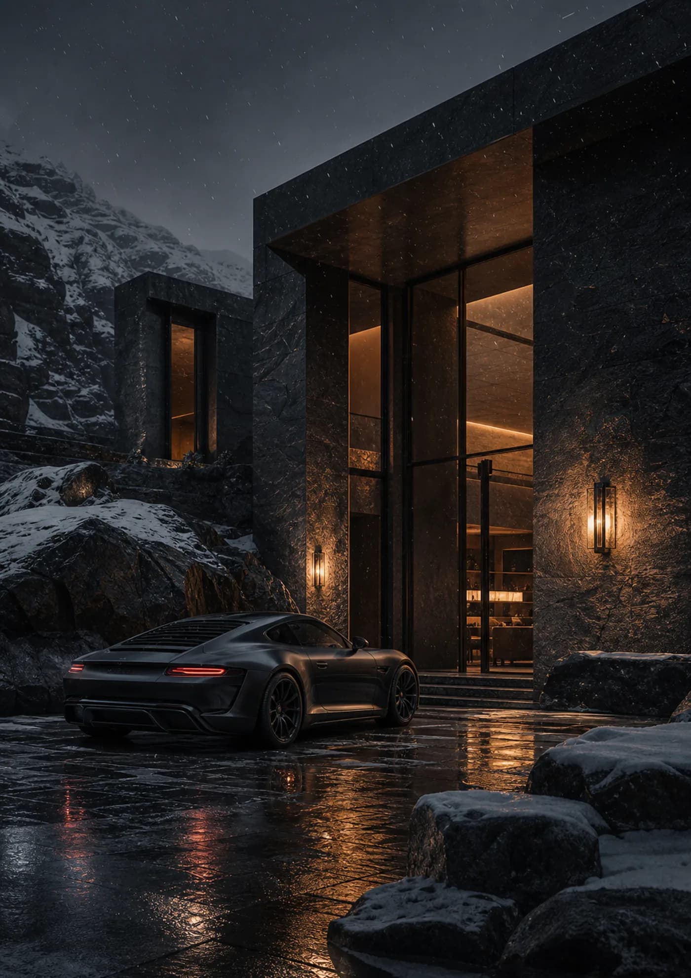 Alpine Black Stone — fine-art print