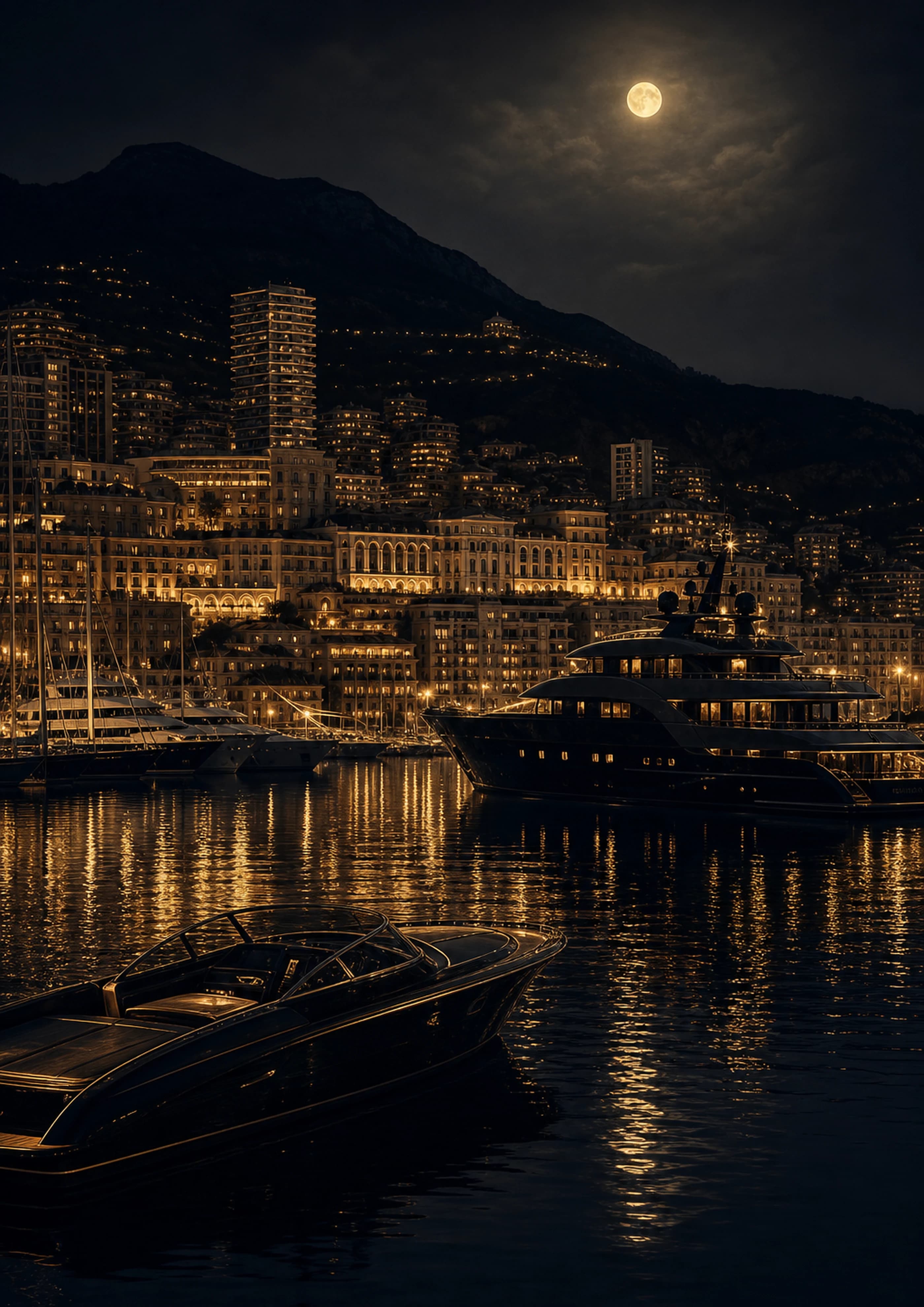 Monaco After Midnight luxury art poster