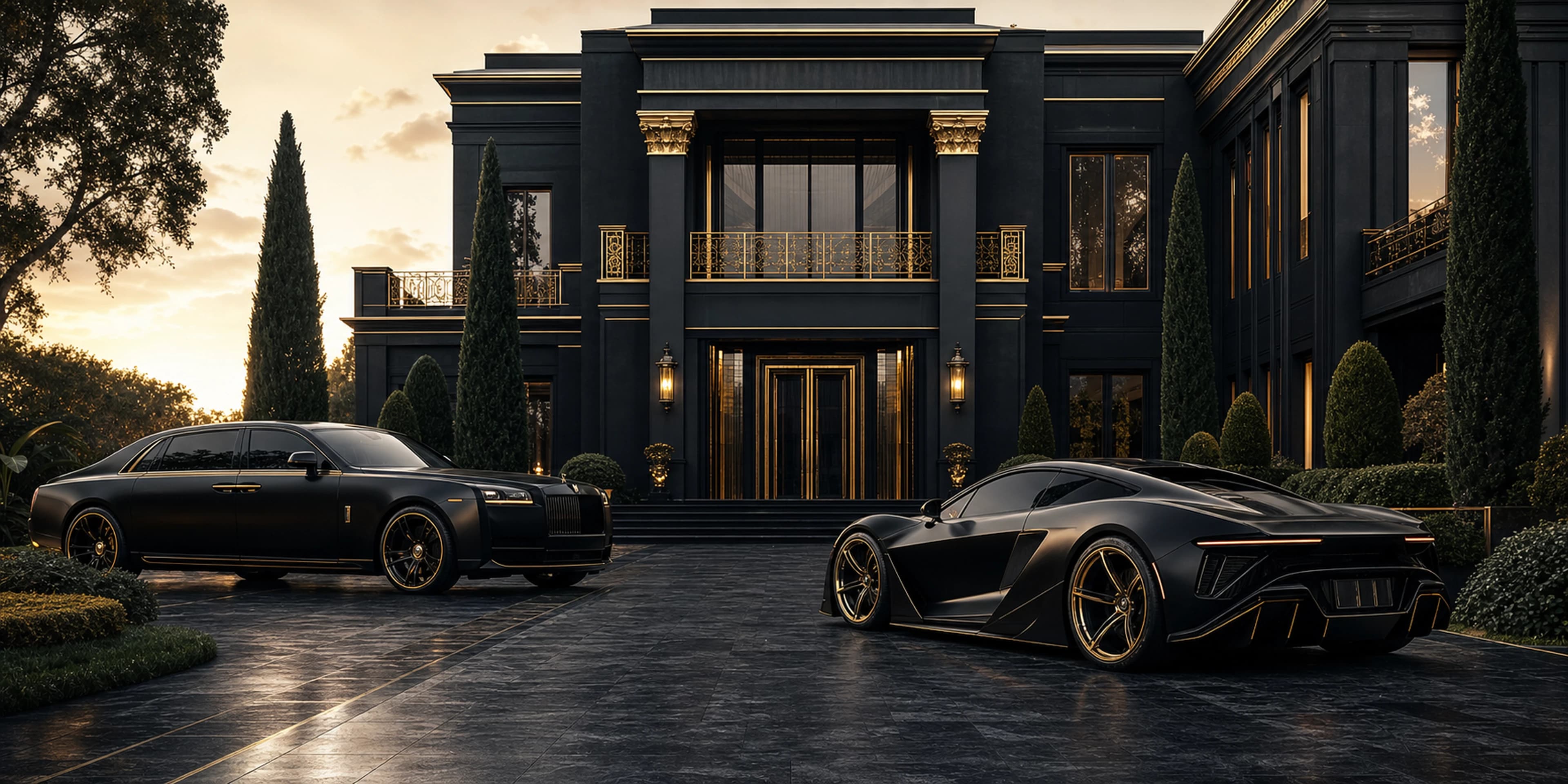 Black and Gold Estate — original desktop artwork from the Estates collection