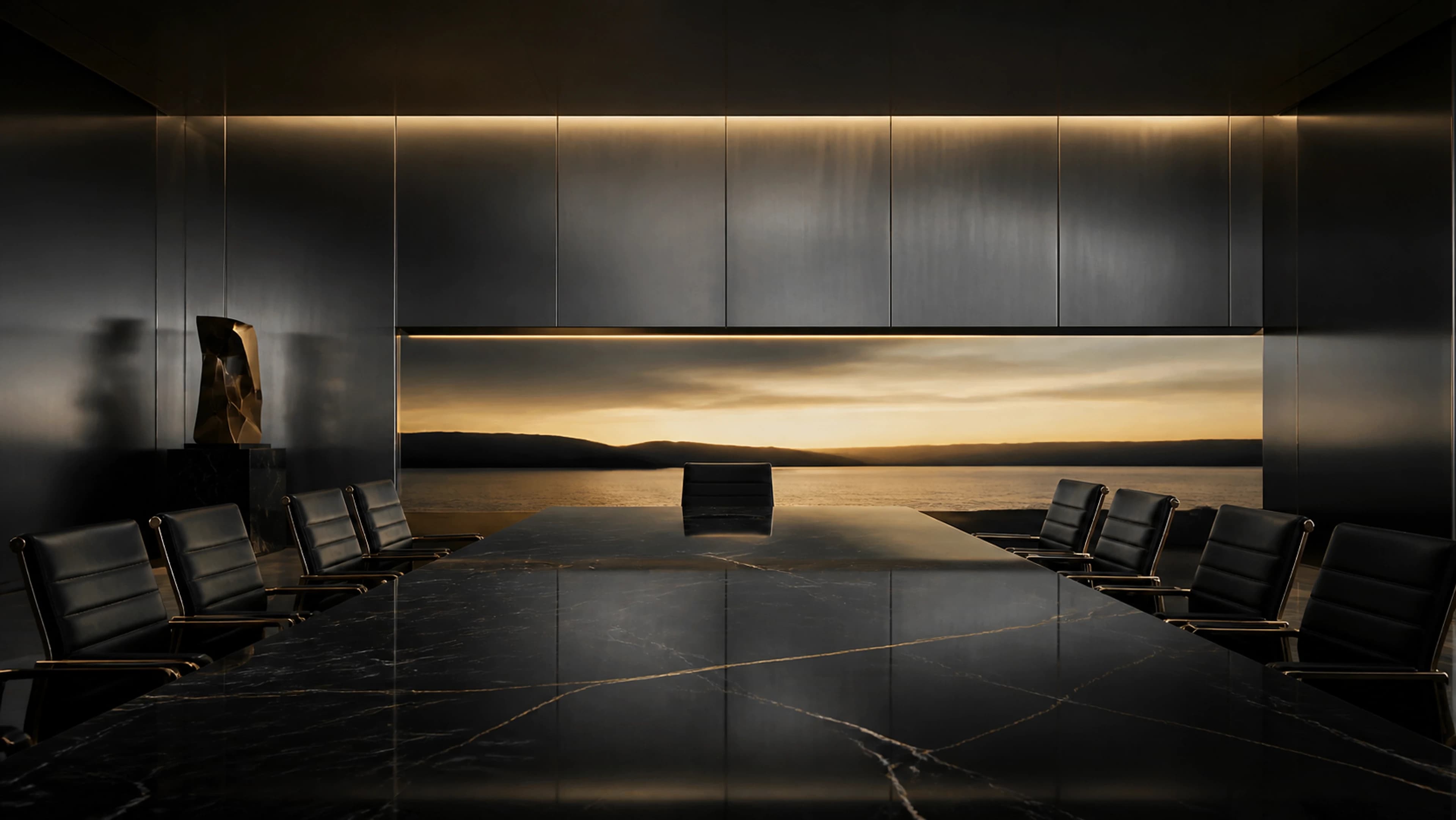 Boardroom Horizon — original desktop artwork from the Executive Drive collection