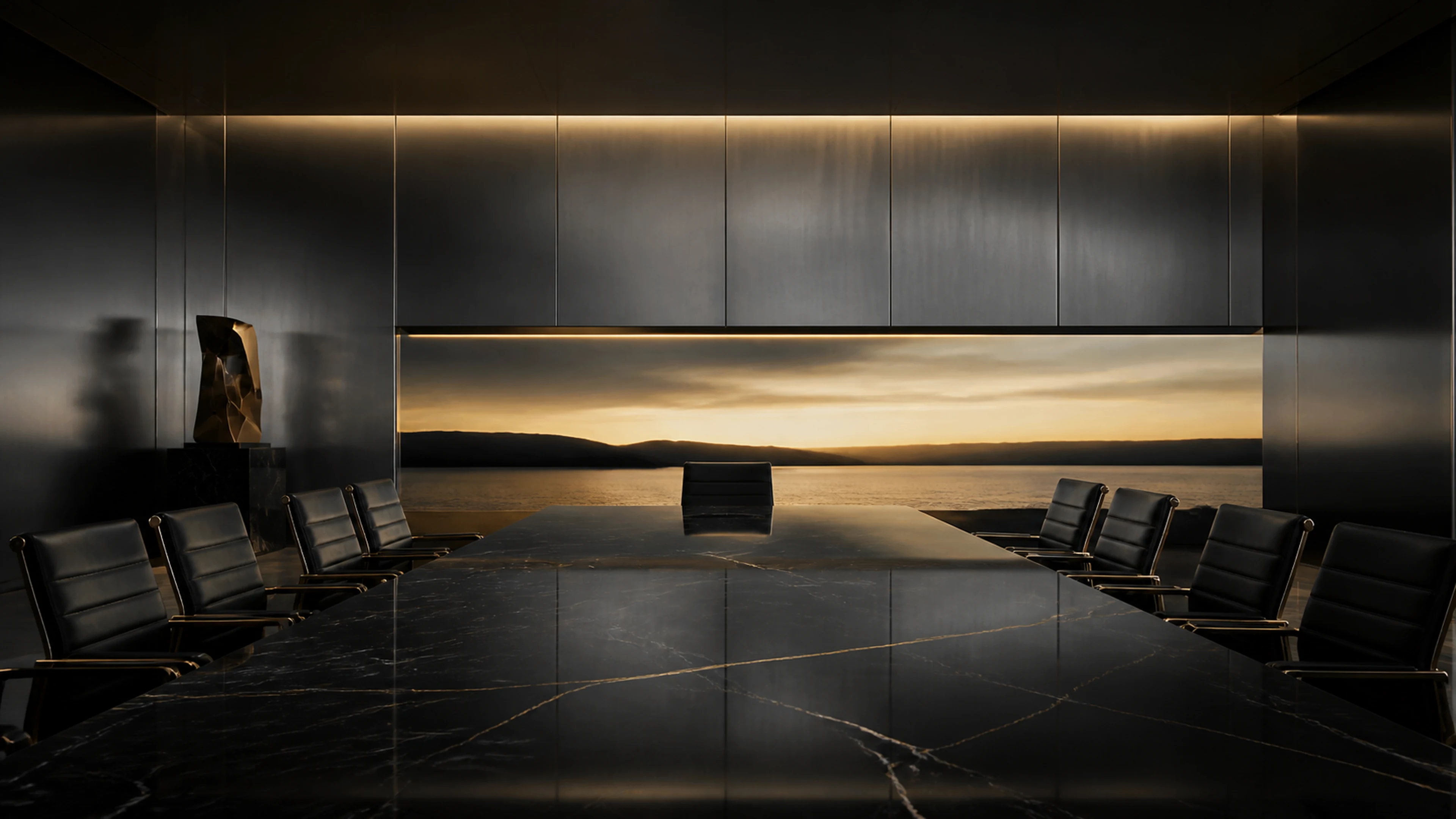 Boardroom Steel — original desktop artwork from the Executive Drive collection