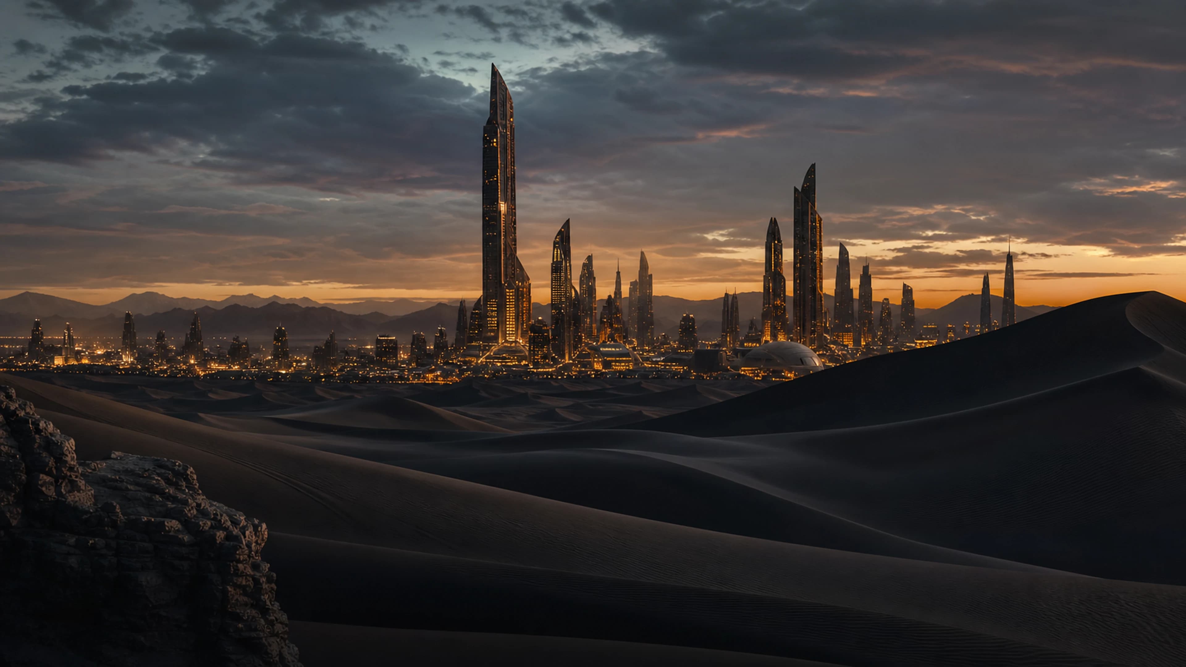Desert Skyline — original desktop artwork from the Dubai After Dark collection