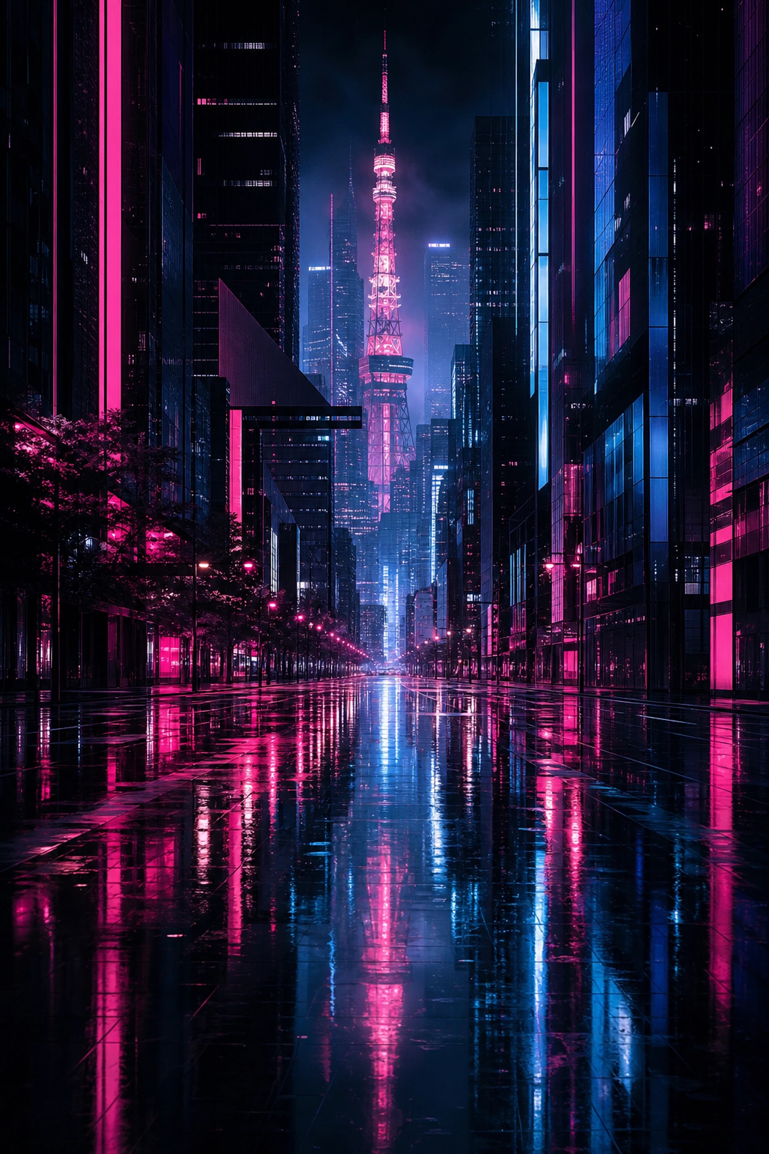Electric Spire — original mobile artwork from the Tokyo Neon collection