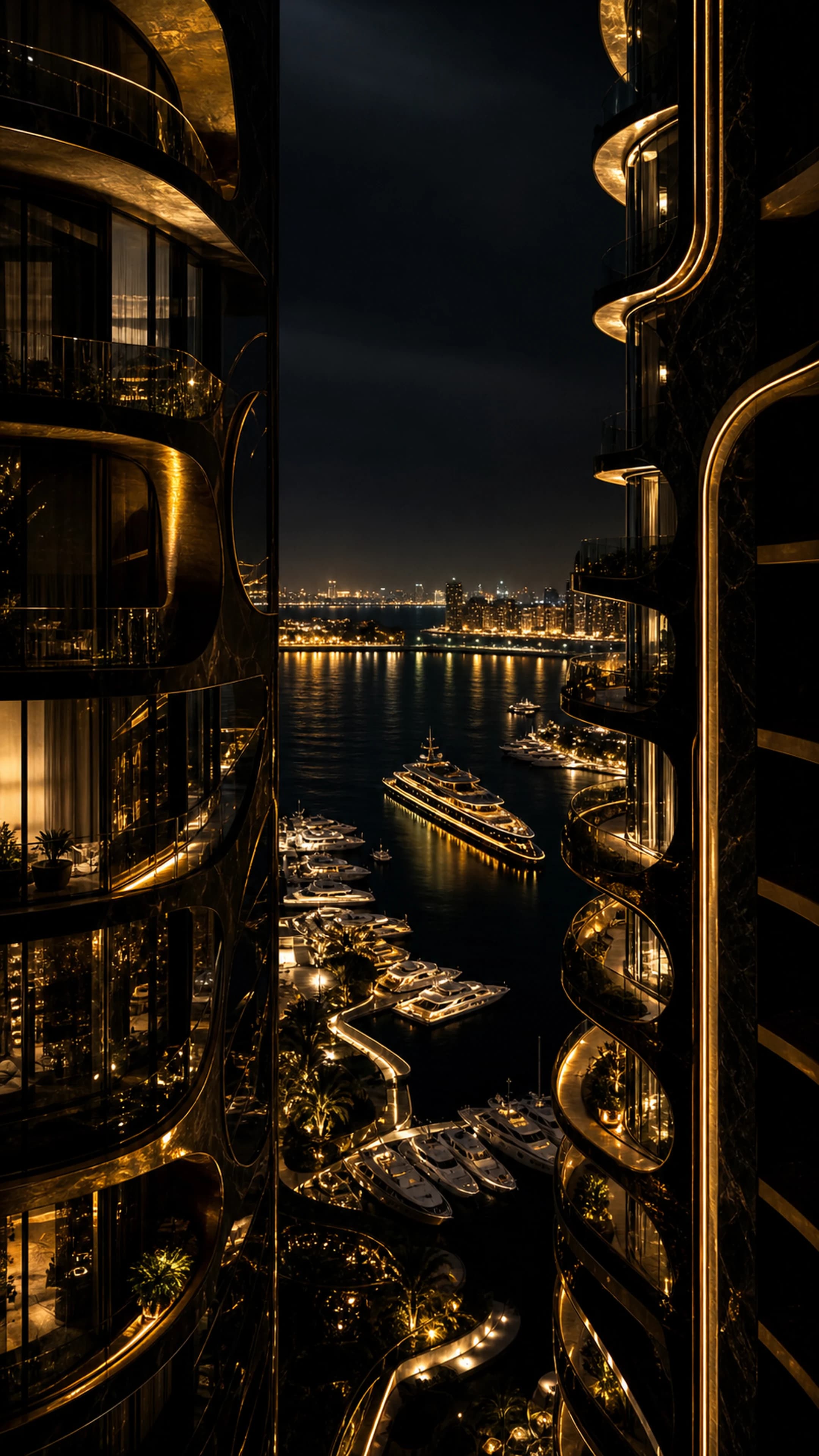 Gold Marina — original mobile artwork from the Dubai After Dark collection
