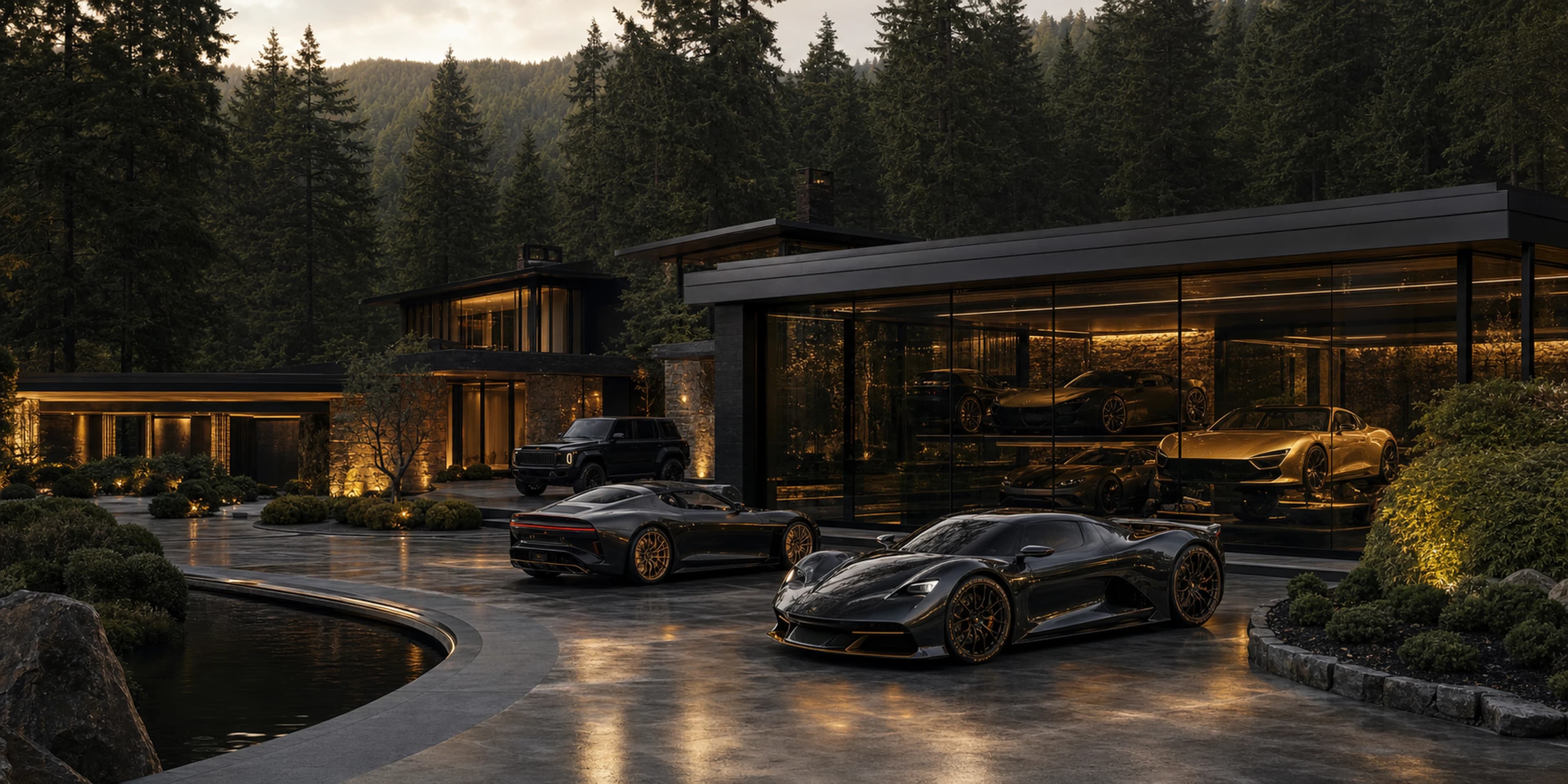 Hidden Billionaire Compound — original desktop artwork from the Estates collection