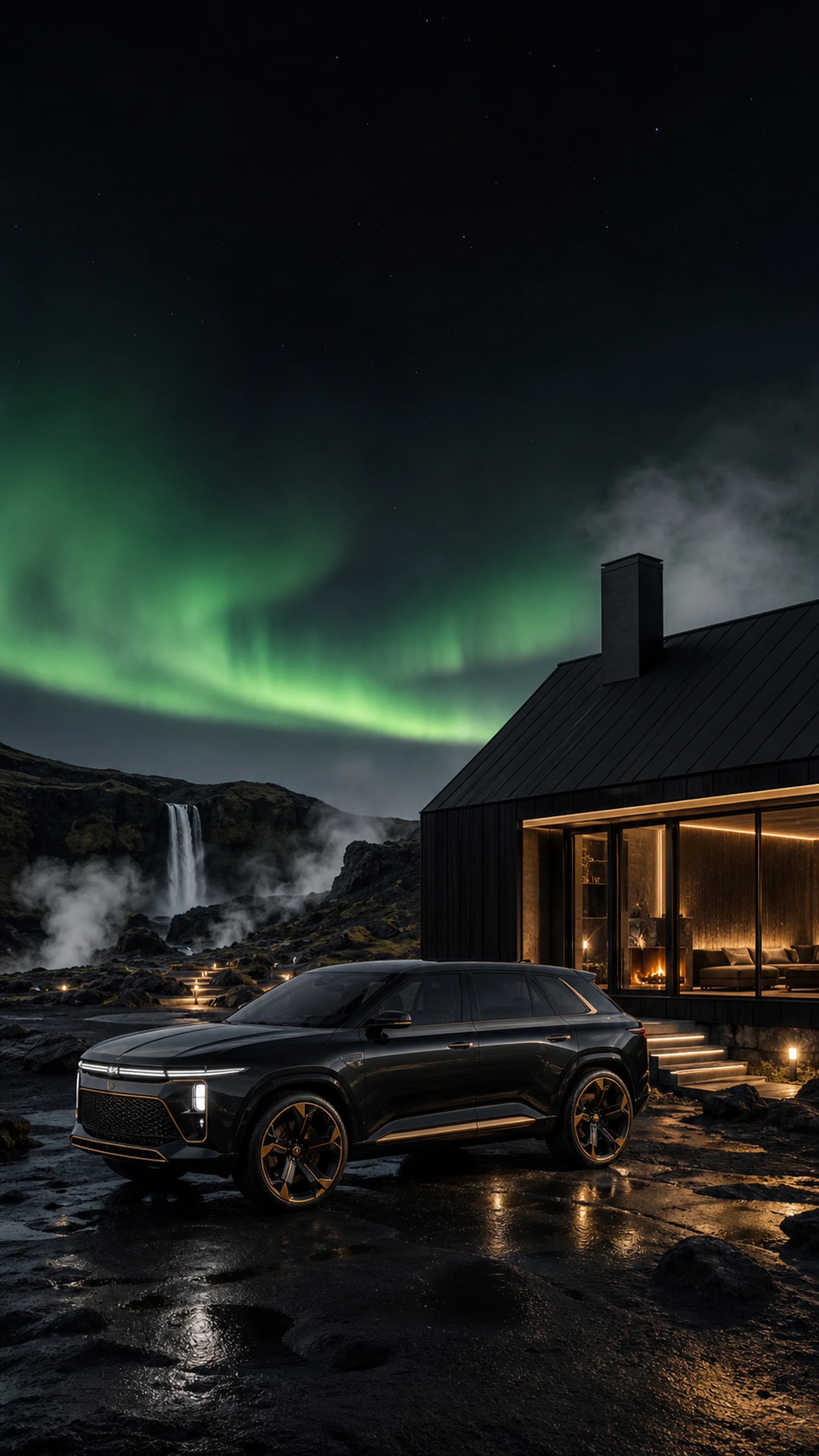 Icelandic Lava Retreat — original mobile artwork from the Estates collection