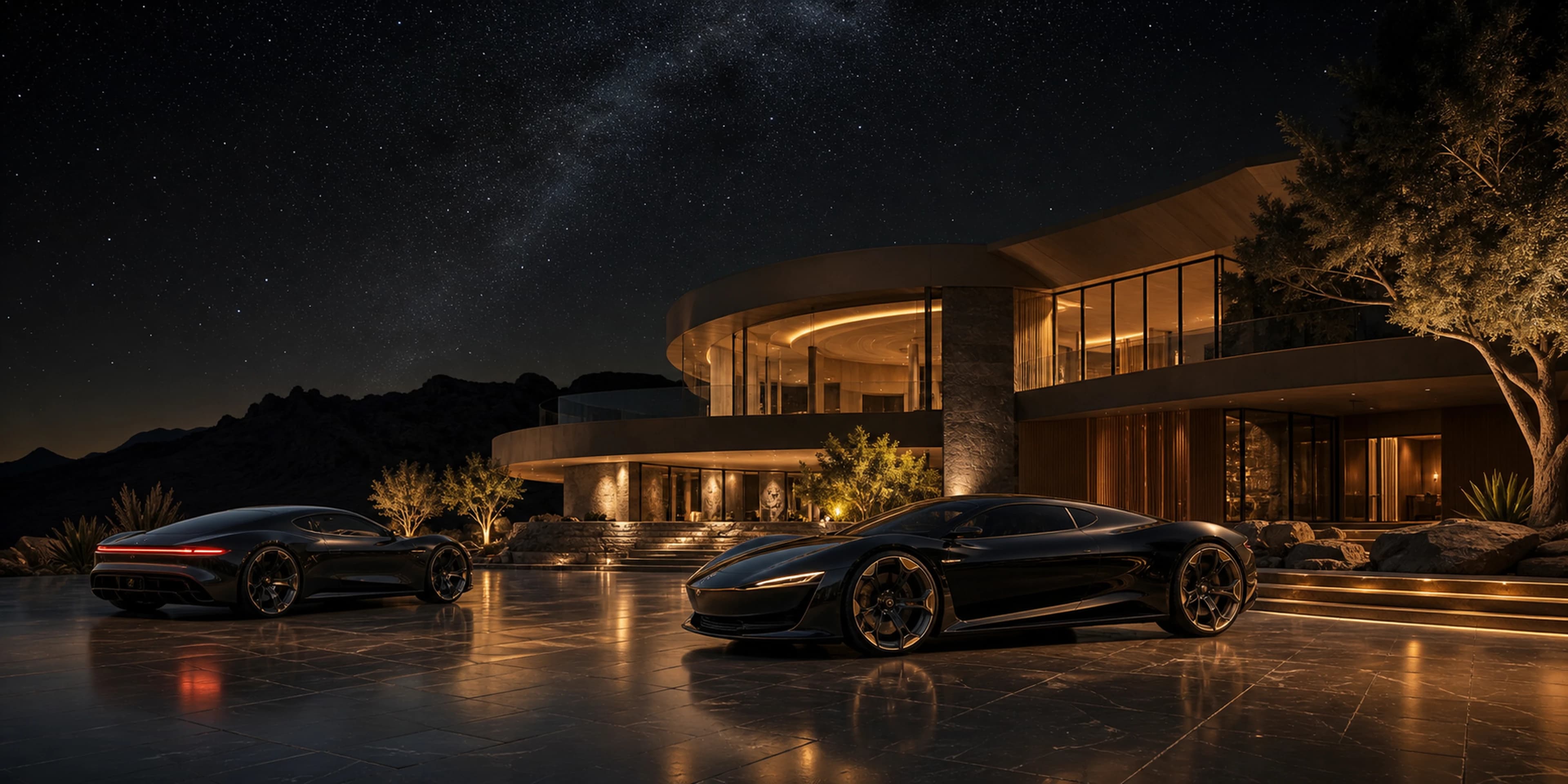 Luxury Desert Night — original desktop artwork from the Estates collection