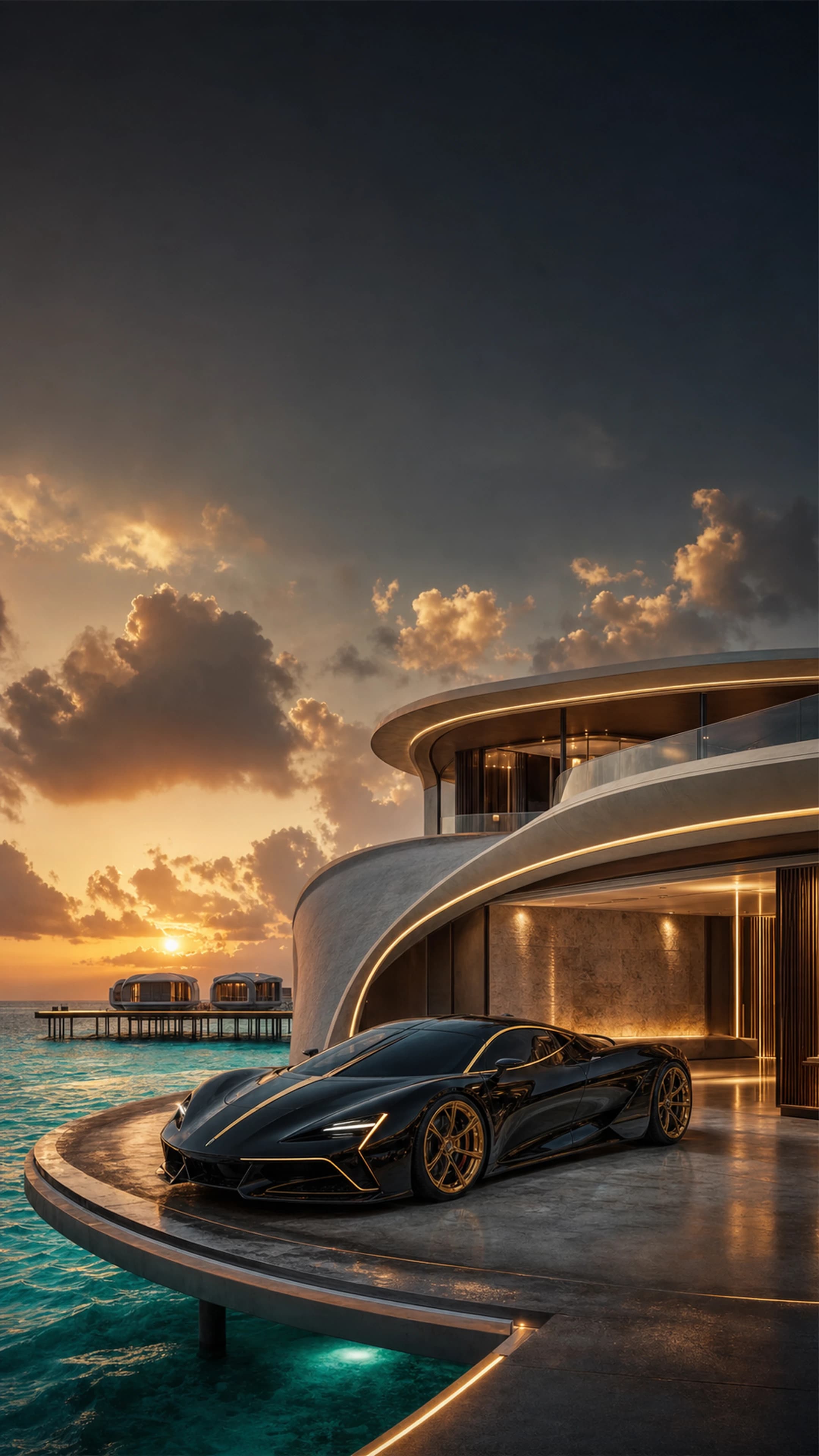 Maldives Overwater Garage — original mobile artwork from the Estates collection