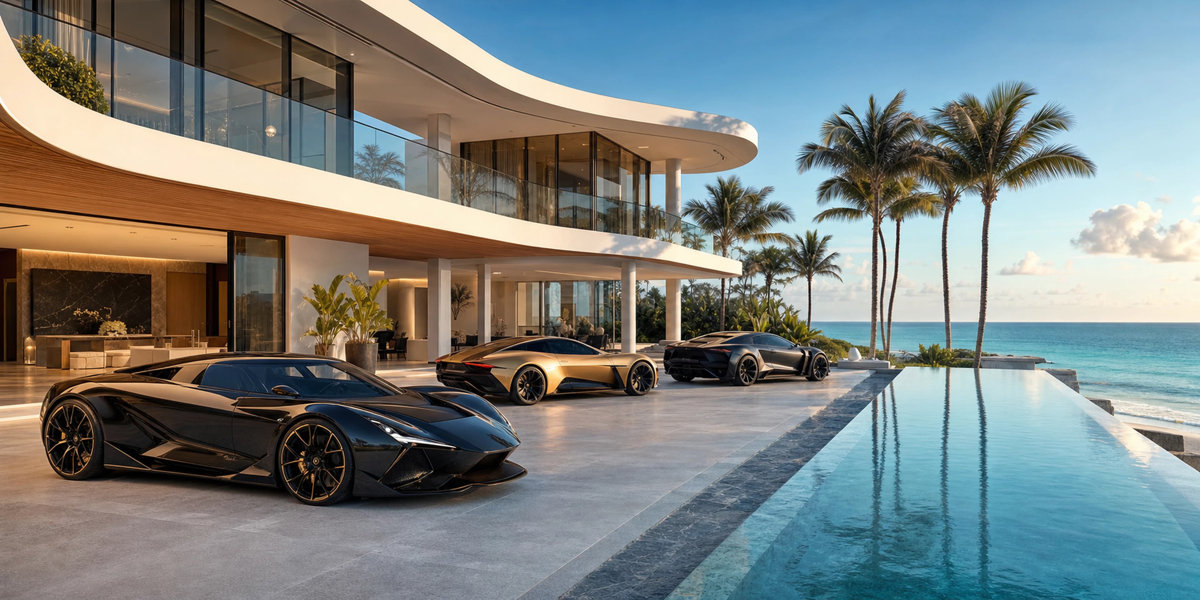 Miami Oceanfront Mansion — original desktop artwork from the Estates collection