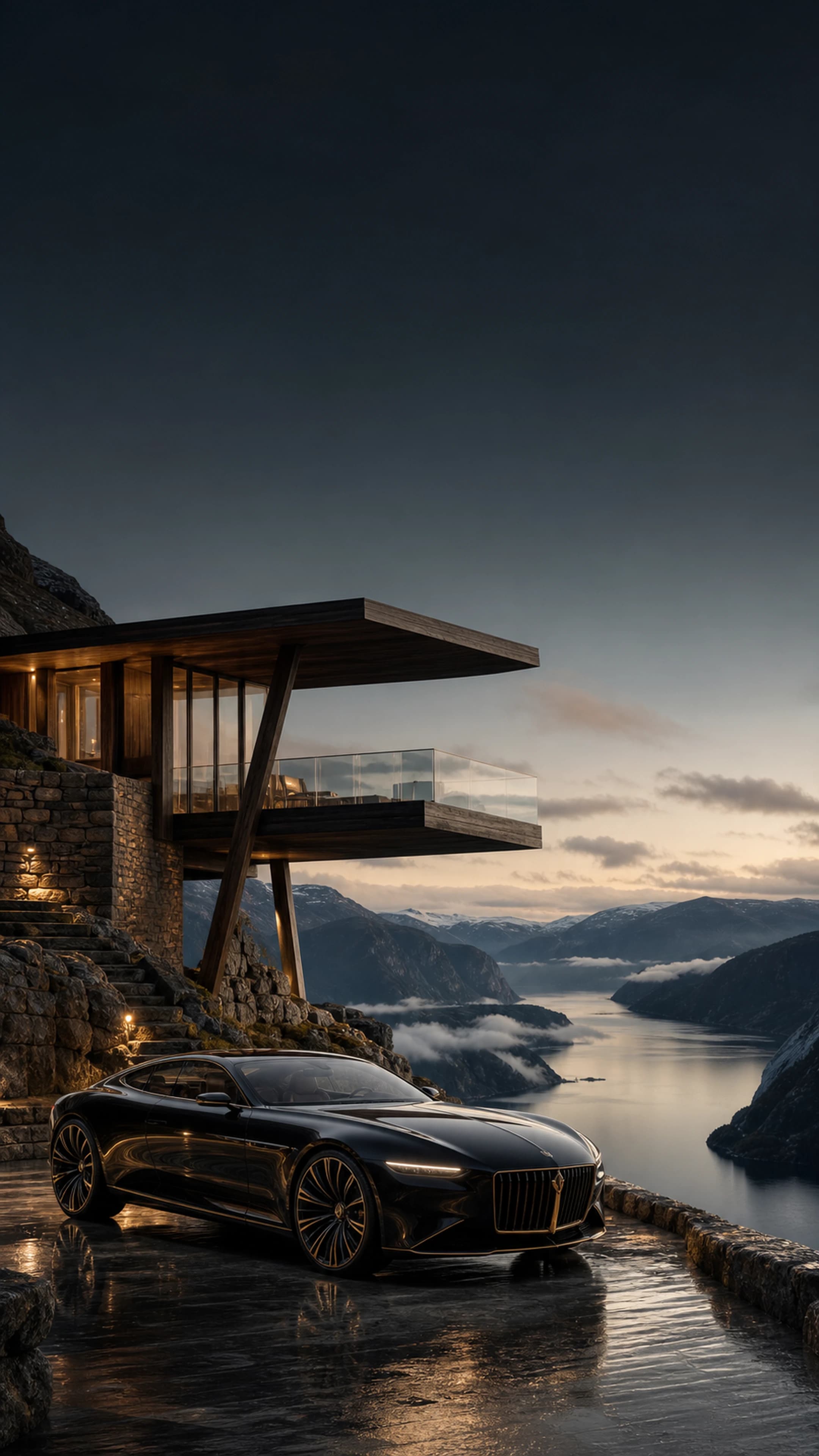 Norwegian Fjord House — original mobile artwork from the Estates collection