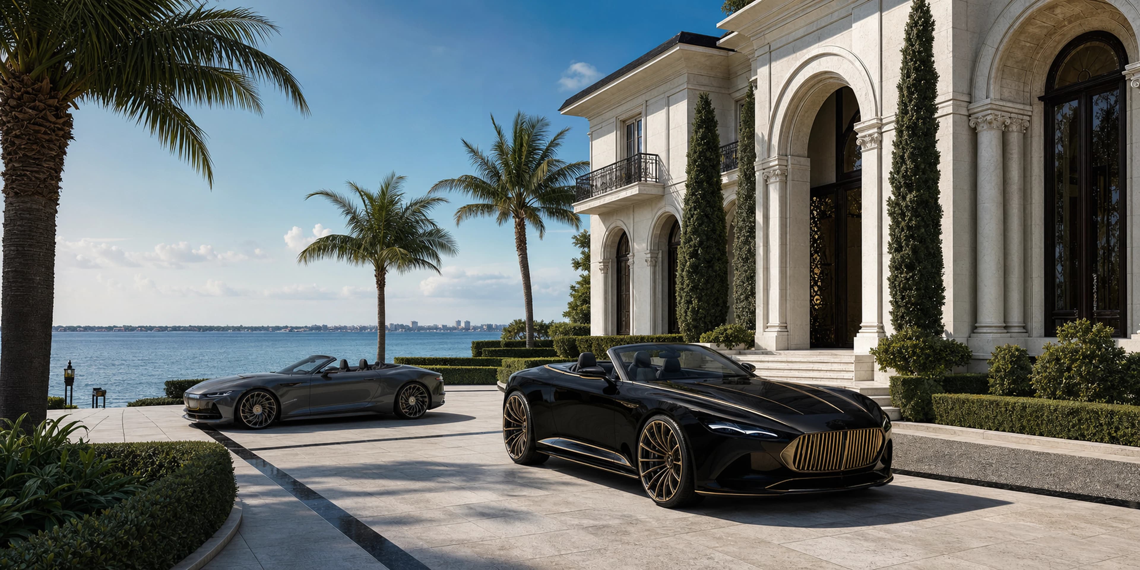 Palm Beach Mansion — original desktop artwork from the Estates collection
