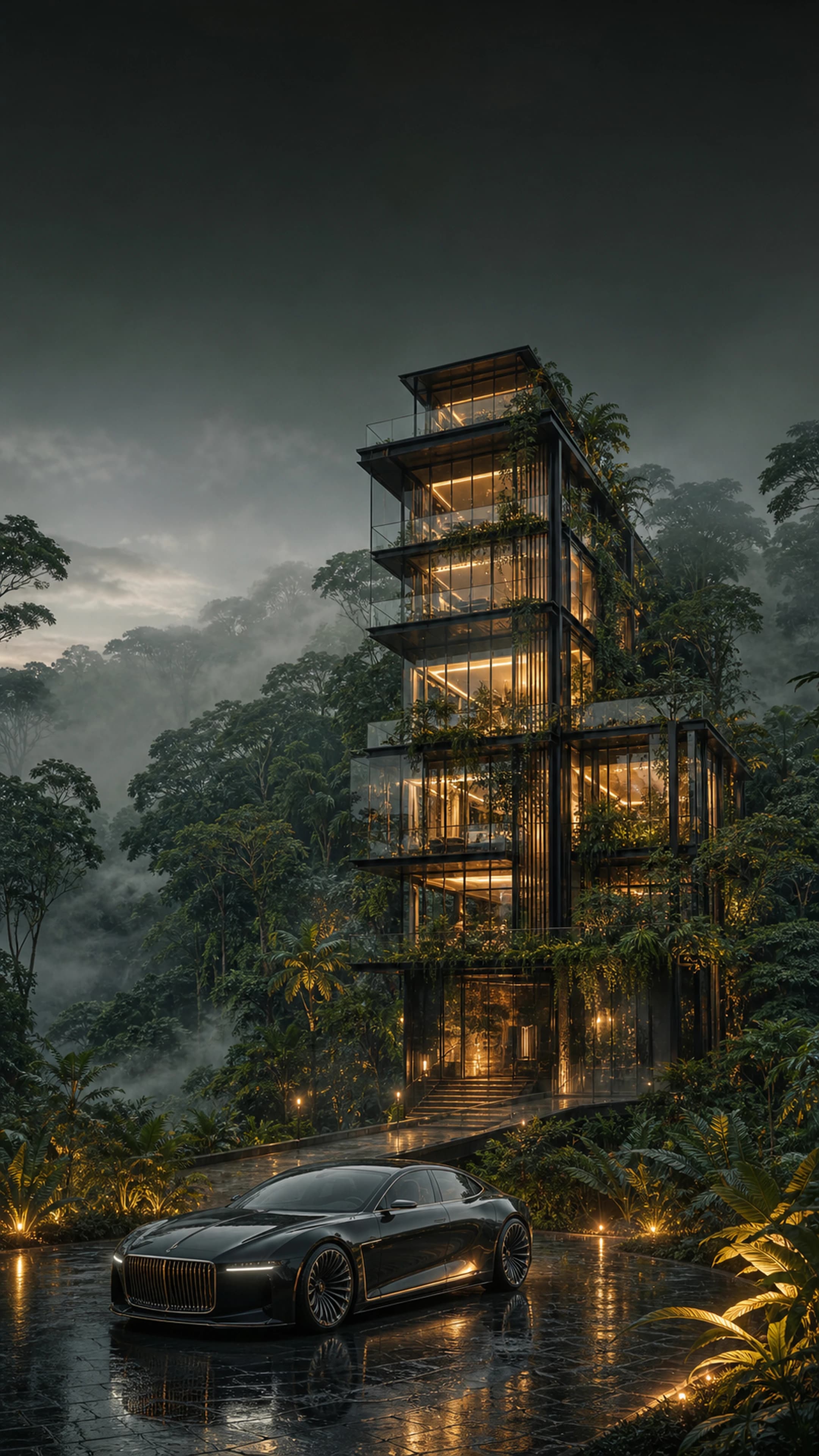 Rainforest Sky Villa — original mobile artwork from the Estates collection