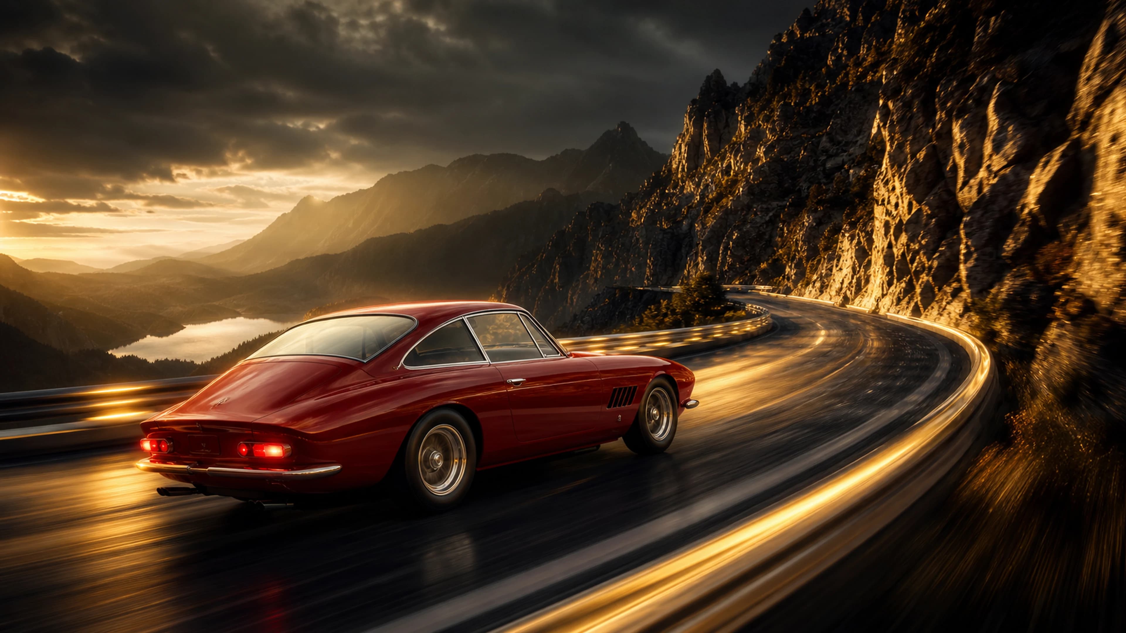Rosso Corsa — original desktop artwork from the Italian Legends collection