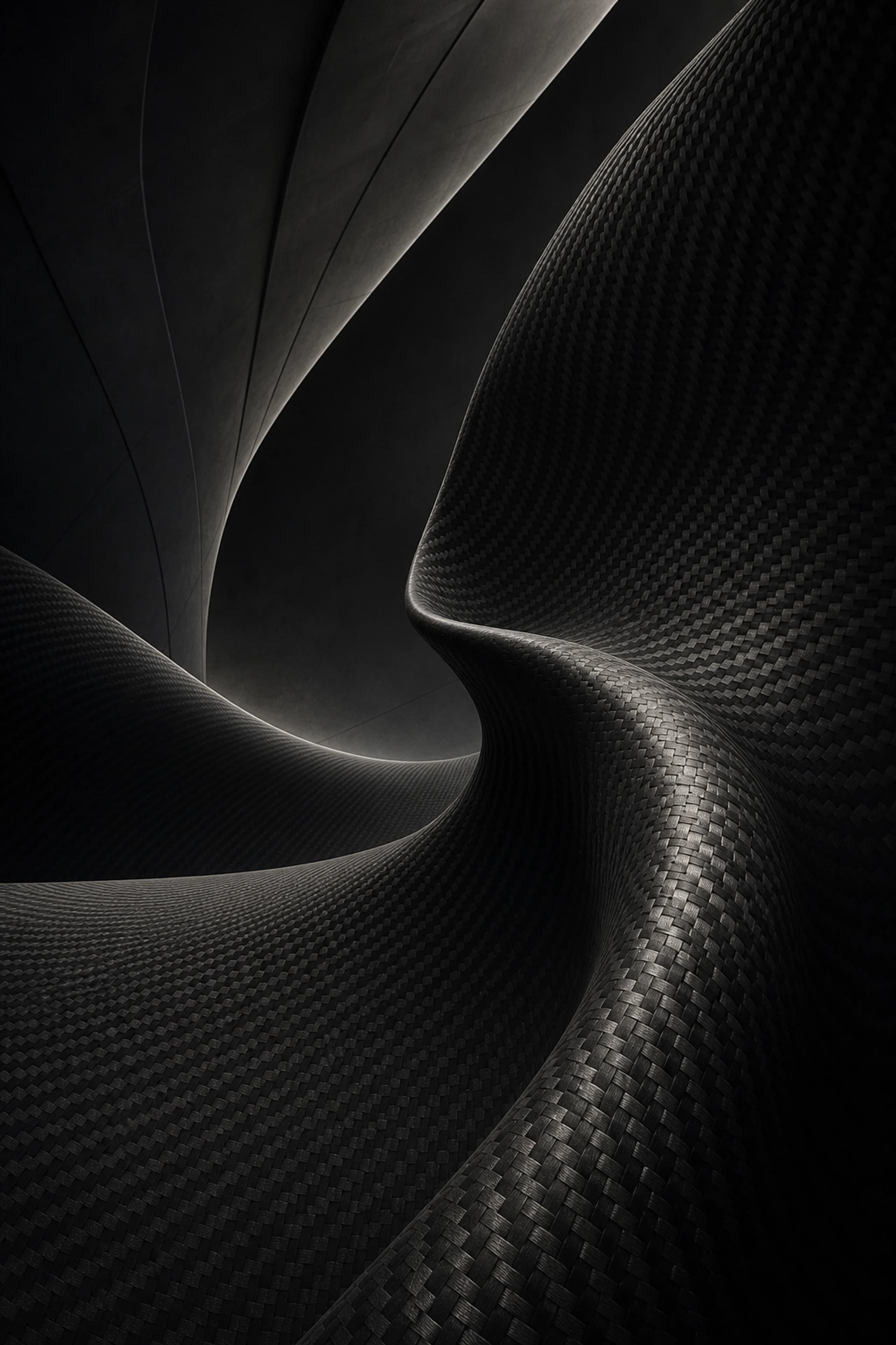 Woven Vortex — original mobile artwork from the Carbon Dreams collection