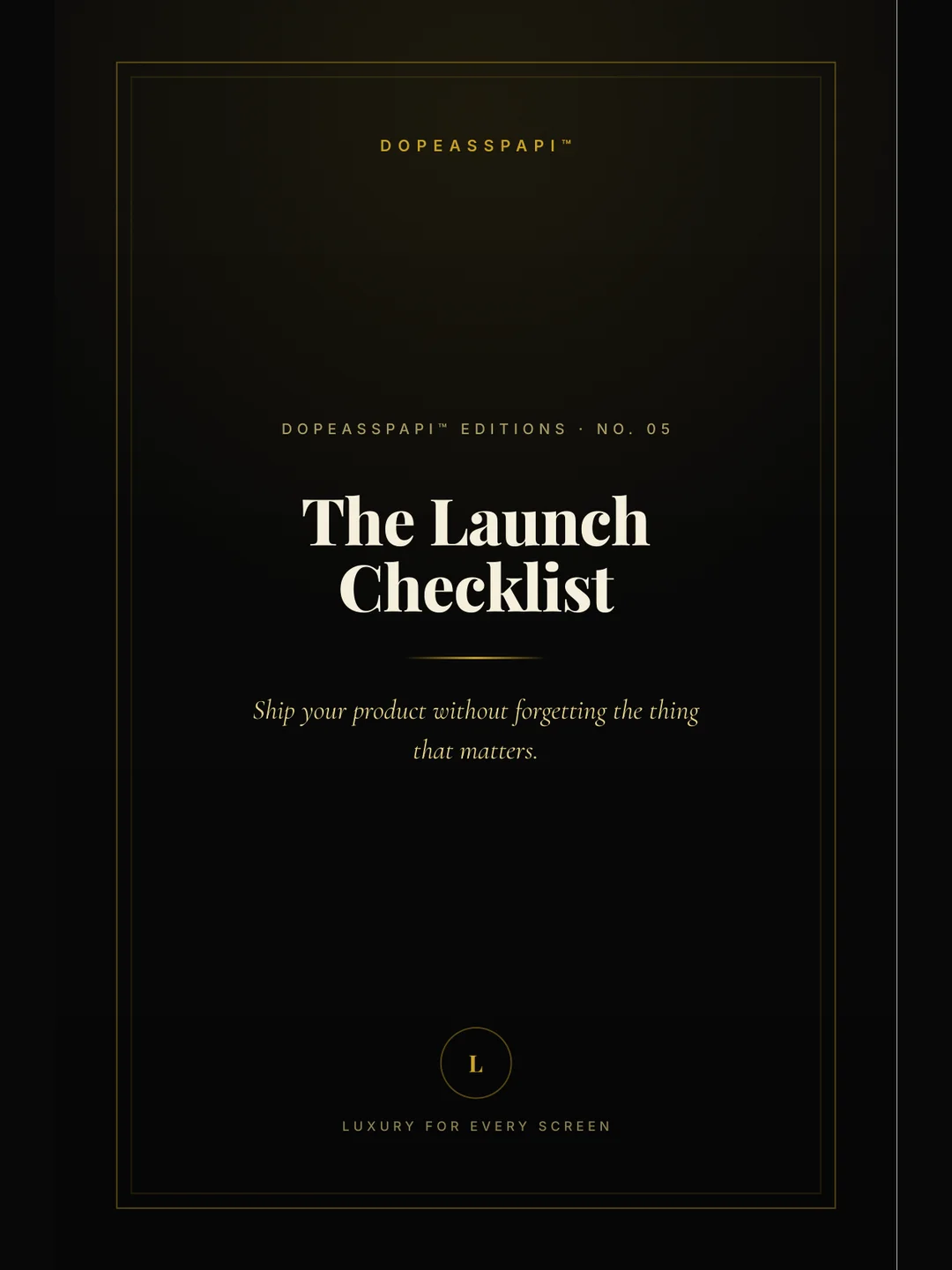 The Launch Checklist — cover