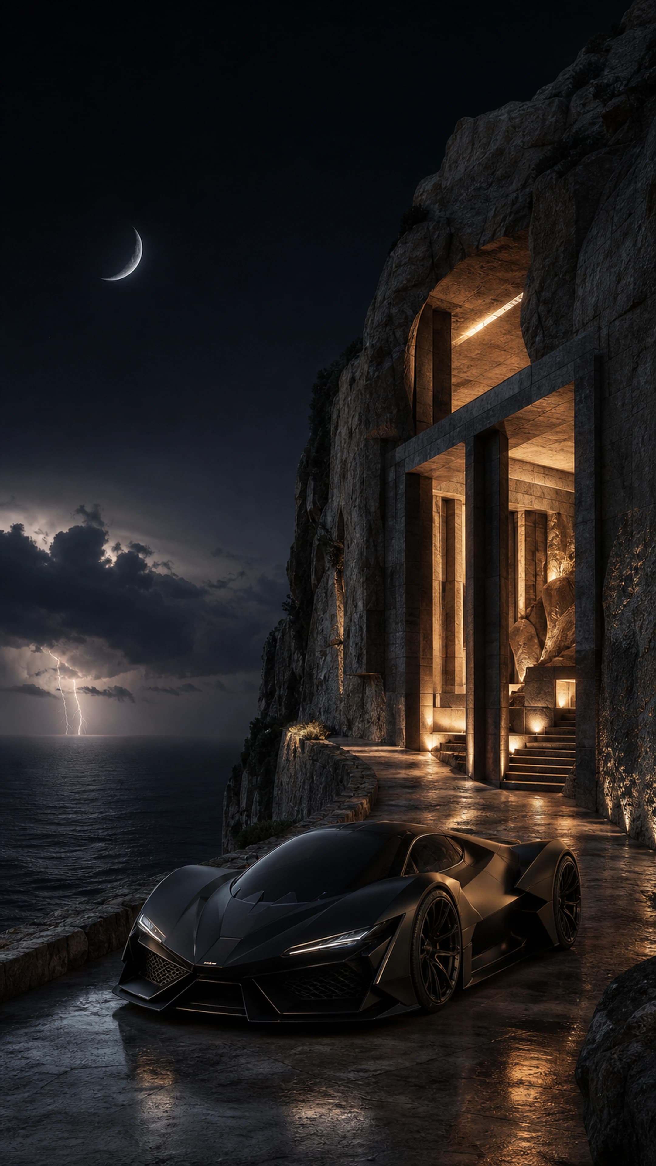 Celestial Cliff Sanctuary — original mobile artwork from the Estates collection