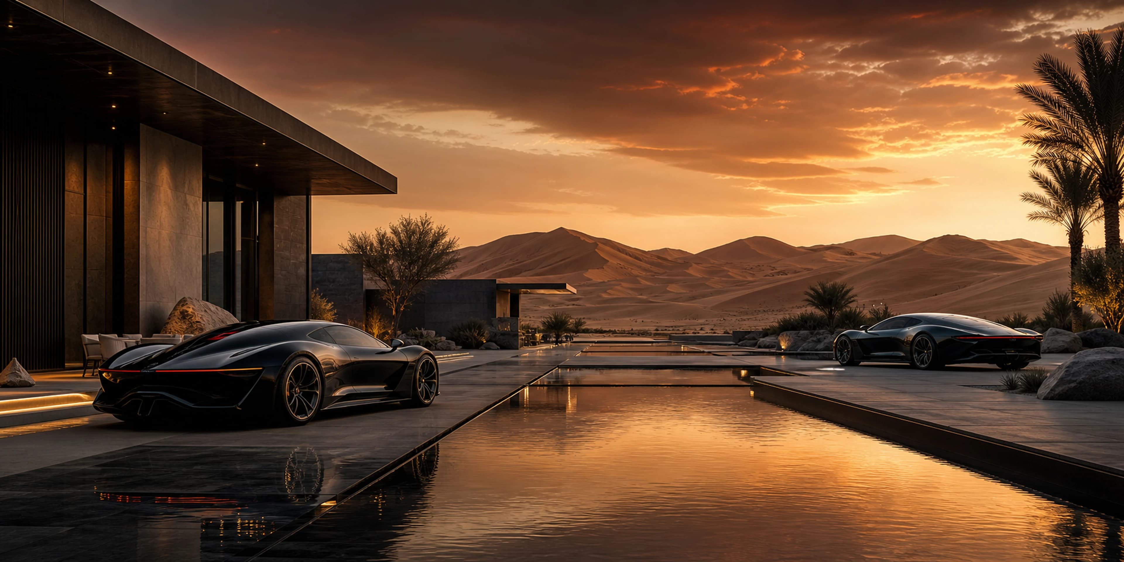 Desert Luxury Compound — original desktop artwork from the Estates collection