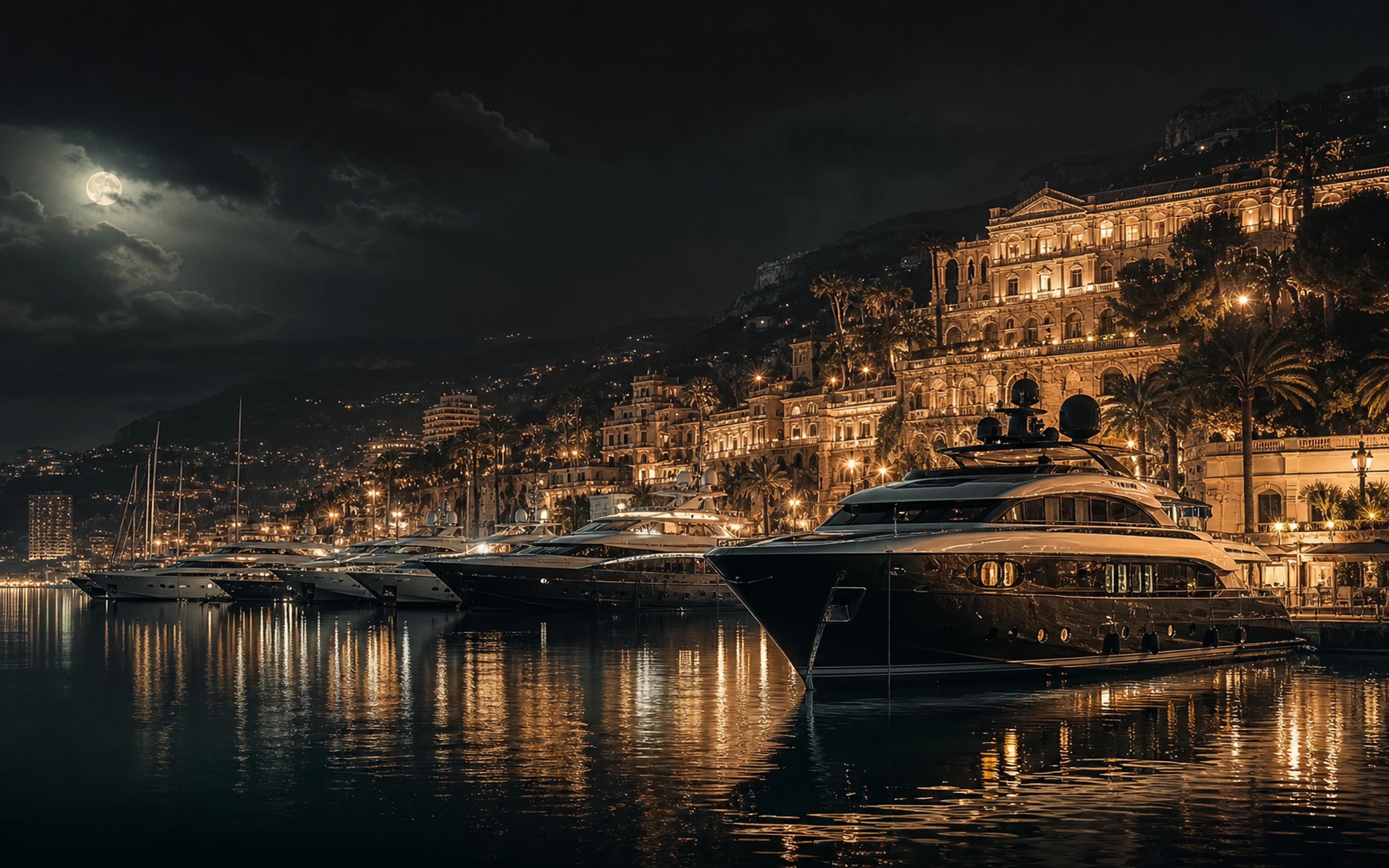 Harbour Lights — original desktop artwork from the Monaco Nights collection