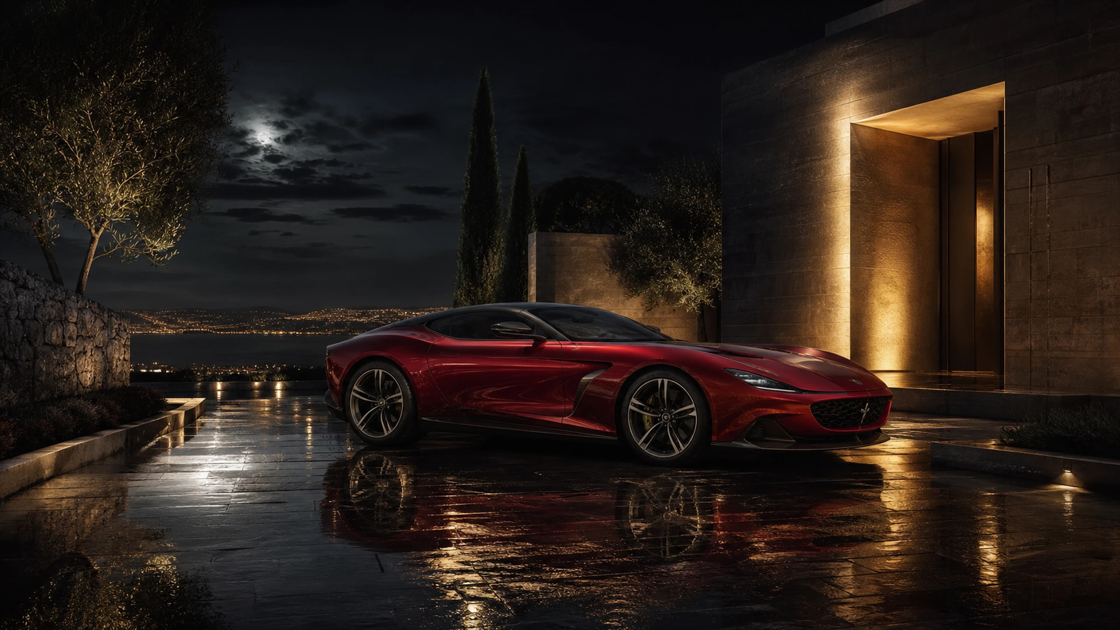 Rosso Notte — original desktop artwork from the Italian Legends collection